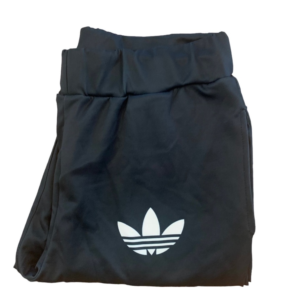ADIDAS sweat pants - Women's size Large, grey/green and white